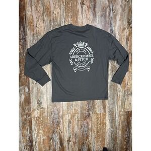Mens Abercrombie & Fitch Soft A&F Long Sleeve New York Shirt Size XXL Gray